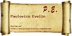 Paulovics Evelin névjegykártya